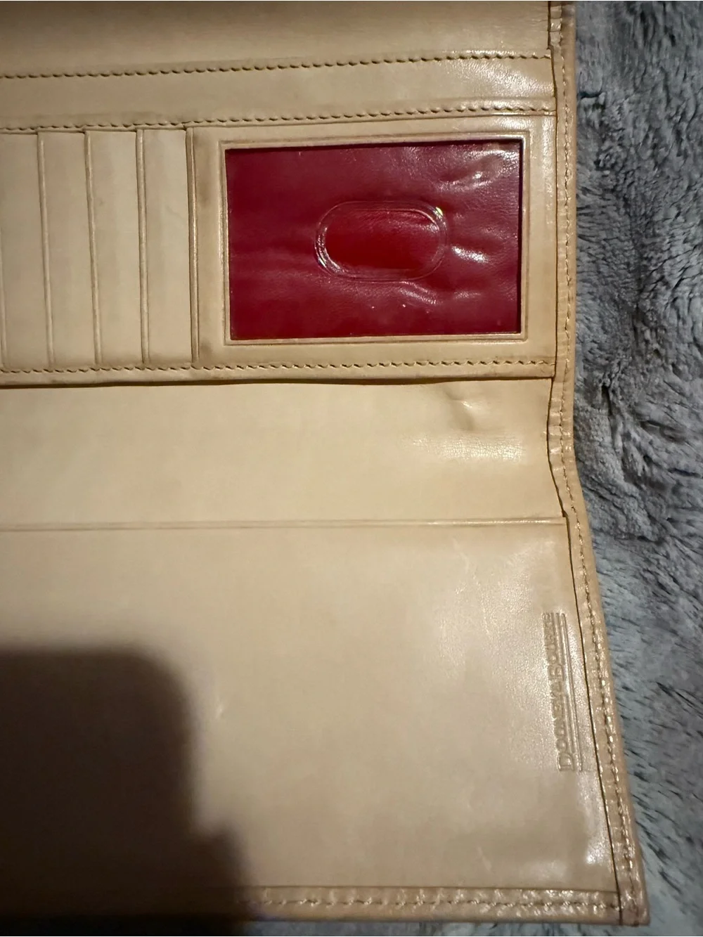 Dooney & Bourke Cream Logo Continental Wallet with Tan Trim